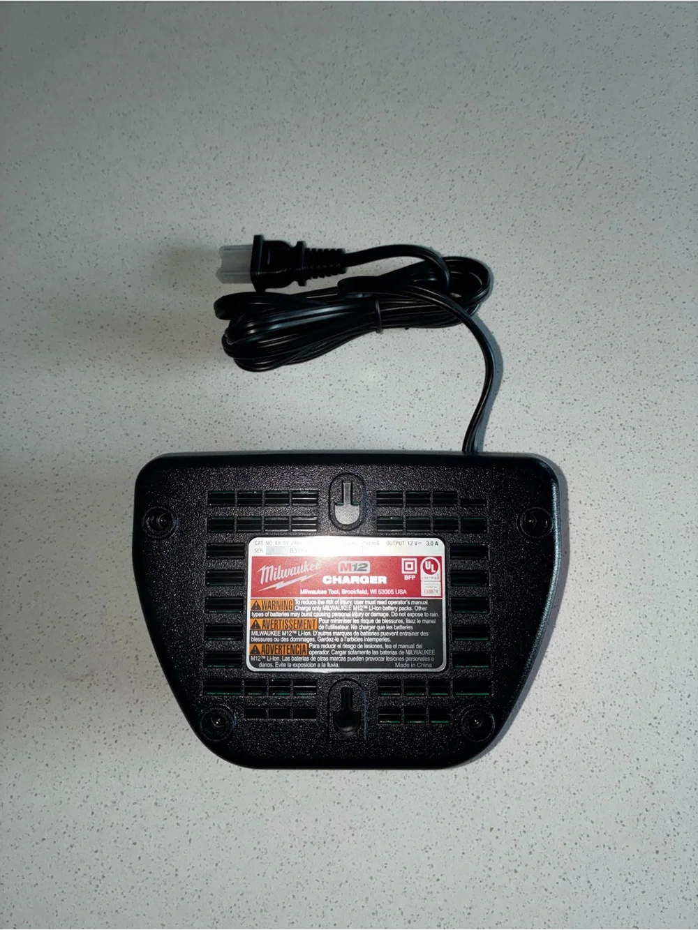 Milwaukee M12 Corded Battery Charger - Red